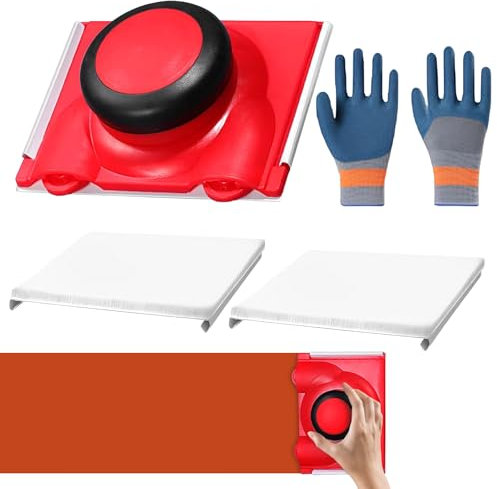 Strumento Per Pittura Dei Bordi, Regolabordo per Vernice Latex, Kit per Verniciare Angoli con 2 Ricambi e Guanti, Pennello per Soffitti Alti e Spigoli