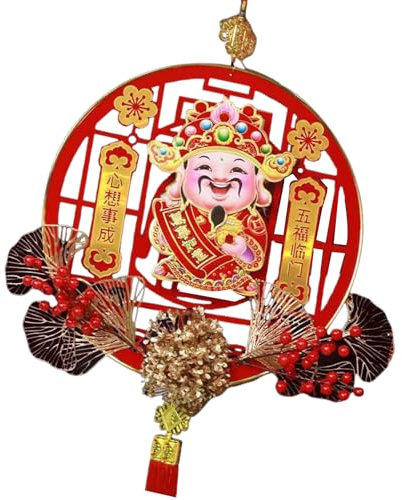 HOOLRZI Reichtum zieht Gott Wackelköpfe Pleased Wealth God Shaking Head Figuren Charm für Desktop und Fahrzeug Verzierung