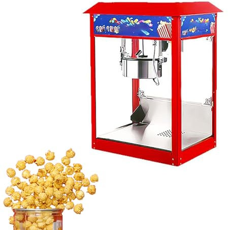 KACBFEE Commercial Gourmet Popcorn Maker, 1600W 8oz Low Fat Popcorn Popper, Perfect for Family Gathering KTV, Cinema, Amusement Park, Milk Tea Shop