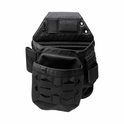 Diamondback Loki X Tool Pouch with SquareLock, Right Side | Speed square retention - 4 internal slots - integrated magnet & D-ring tether - external HypaLock grid - DX9 fabric back