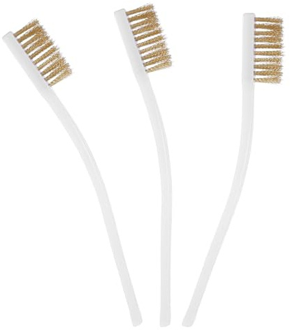 3 cepillos de alambre de latón, cepillos de latón para limpiar metal, herramienta de cepillo de dientes de latón pequeño para pulir y eliminar el óxido