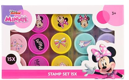 Minnie Mouse Stempel Set 15-teilig | Kinder Bastelset mit 15 Stempeln | Stempelset ab 3 Jahren | Disney Junior Lizenzprodukt