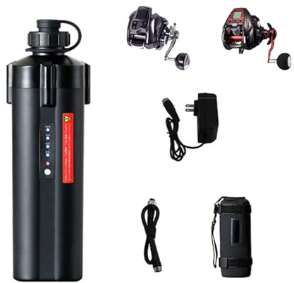 HJGHY 14.8V,7000mAh, 14.8V 3500mAh 5000mAh 7000mAh 10000mAh Electric Fishing Reels Battery Lithium Ion Battery for Sea Fishing Power Assist Reels Battery 14.8V Two-Hole Electric Winch Lithium Battery