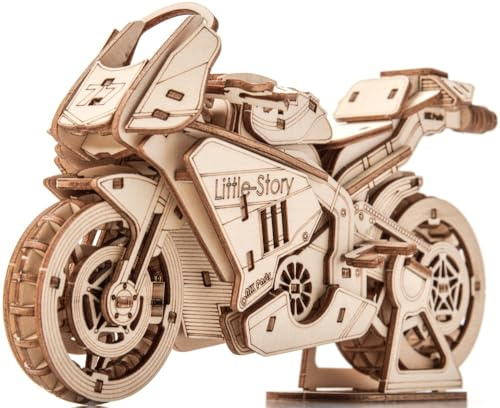 Little Story 3D Holzpuzzle Motorrad Bausatz DIY - Modell aus hochwertigem Holz mit präzisen Details perfekte Deko und spannendes Puzzle-Erlebnis