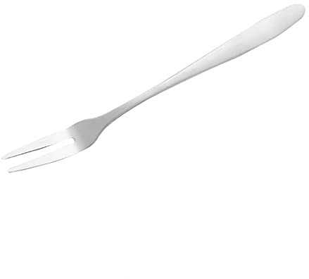 Bewinner Mirror Polished Stainless Steel Dinner Fork for Cafe Restaurant, Two-Prong Dessert Serving Fork Easy to, Safe and Reusable (Two-pronged Handle)