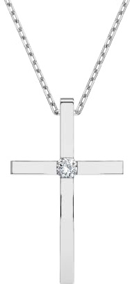 EDELIND 0.03 ct Diamant Kreuz Kette Gold 585 - Kreuzkette für Damen & Mädchen - Geschenk zur Kommunion & Taufe