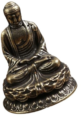 FCXDMY Messing-Buddha-Statue, sitzend, Ornament, Dekoration für Wohndekoration, Messing-Buddha-Figur