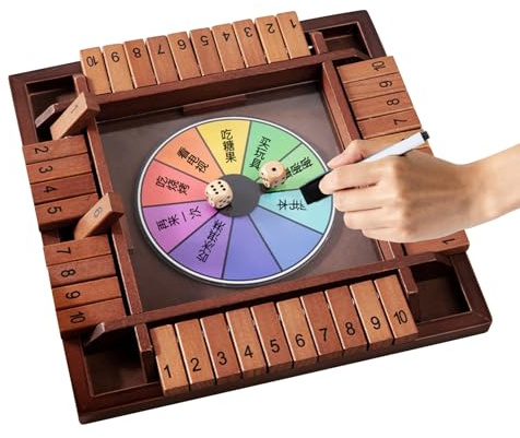 Würfelbrett - Holz Würfelbrettspiel | Vierseitiges Lernspiel Zahlen Schach Für Erwachsene Kinder - Eltern Kind Interaktion Familienfeier Reise Hausbar Geselligkeit