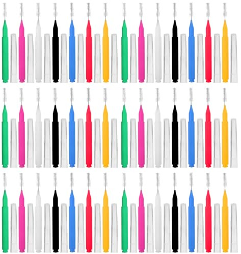 HANABASS 100 Brosses Interdentaires pour Appareils Orthodontiques Assortiment 10 Couleurs Nettoyant Interdentaire Portable Matériel Hygiène Bucco-Dentaire pour Voyage et Usage Quotidien