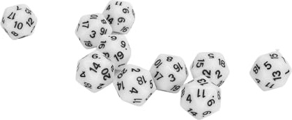 Generic 20-seitige Würfel, die das Basteln Verzögern, Klare Zahlen, 10 Teile für Mathe-Spiele, Treffen mit Freunden, Leicht (White)