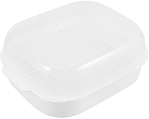 MUELODSIC Vaporiera Microonde in Plastica Alimentare con Coperchio Trasparente Contenitore per Cottura Vapore Rapida di Verdure Riso e Pesce Leggera e Facile da Pulire Capacità Grande