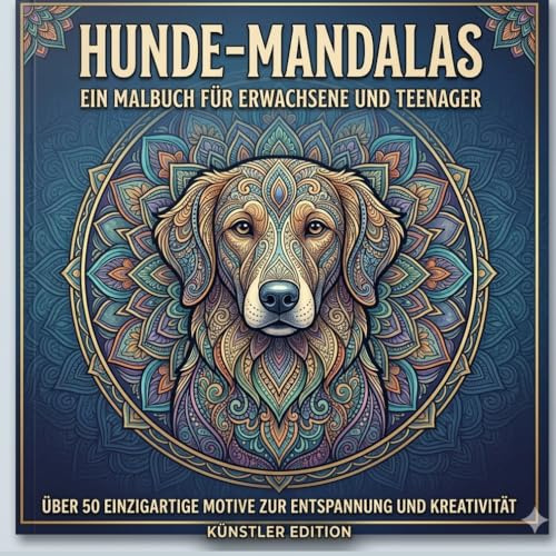 Mandala zum Ausmalen, 50 einzigartige Mandala im Hunde Design, für Teenager und Erwachsene: Kreativität trifft Hundeliebe, entspannen und krativ sein mit 50 Mandalas