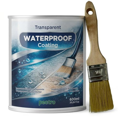 PECTRO Impermeabilizante Transparente, Sellador Impermeable (600 ml, 630 g) | Anti-fugas para terrazas, grietas, ventanas y cornisas, Acabado invisible, Interior y exterior, Fórmula al agua
