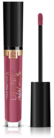 Max Factor Lipfinity Velvet Matte Matte Merlot 5 – Liquid Lippenstift mit mattem Finish in verführerischem Lila – Mit pflegendem Kokosöl – Hält bis zu 24 Stunden