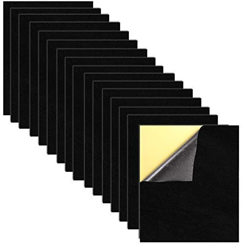 Rubywoo&chili 20 Black Adhesive Felt Sheets, 0.5mm Thickness Self-Adhesive Water Resistant Fabric Sticky Back Sheets A4 Size (21 x 30 cm) for Art and Craft Making