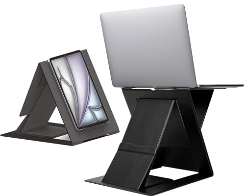 MOFT Z Laptop Stand for Desk, Slim Adjustable Laptop Riser Foldable Laptop Holder, 4 Sitting Modes, Compatible with Most Laptops Up to 17, Hold up to 22 lbs (Black)