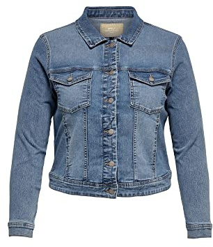 ONLY Carmakoma Femme Carwespa Jacket Light Blue Dnm Noos Blouson En Jean, Bleu Jeans Clair, 54 EU