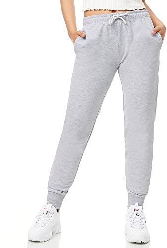 ROSS CAMP - Pantalon de jogging pour femme - Pantalon de sport pour femme - En coton - Pantalon de fitness - Taille haute - Pantalon de loisirs - Pantalon de course moderne - Coupe étroite, Grau, XXL