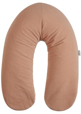 TINÉO - Coussin De Maternité - Coussin d'Allaitement - Coussin de Grossesse - Multifonction 2 en 1 - Déhoussable - Fabriqué En France - 78x44cm (Éponge rose peach/trees)