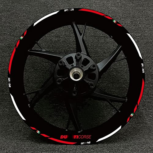 ROANNY Felgenband Motorrad Reifen Rad Logo Aufkleber Reflektierende Streifen Aufkleber Für Ducati V4 797 748 1098 S 821 696 Monster 1100 (Color : 15)