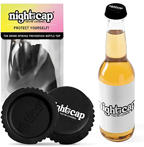 Nightcap Drink Cover Bottle Top- The Reusable Drink Spiking Prevention, As Seen on Shark Tank