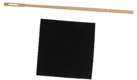 DIKACA 1 Satz Flötenputzer Flötenreinigungsset Musikinstrumente Putzlappen Putzstock für Flöte Flötenreinigungstuch und Stab Massivholz Putztuch Suite Zubehör Klarinette Stoff