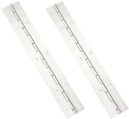 Qrity 2 Stück Scharnier, Schwerlast Möbelscharnier, Edelstahlscharnie, Klavierscharnier, für Bootsschränke, Klaviere, Schranktüren, 200mm(8 Inch), Silber