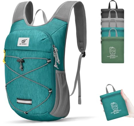 SKYSPER Faltbarer Kleiner Rucksack, Kleiner Wanderrucksack Herren Damen | 10L/15L Ultraleicht Daypack für Wandern Reisen Städtetrips Flugtauglich