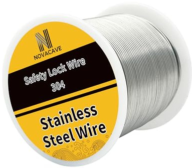 Alambre de acero inoxidable 304 (0,8 mm) – Alambre de bloqueo de seguridad, carrete de 1 libra, para pernos o tuercas seguros