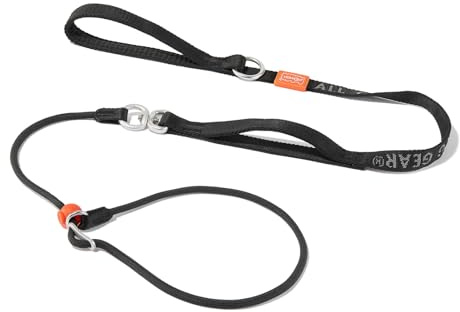HowGo Slip Lead Dog Leash, 360°Swivel Anti-Tangle (Black 5.5FT) | Traffic Hanldes Heavy-Duty Tranning Fur Stuck Free,Lightweight Aluminum Nylon,No-Pull Walking,All Breeds, Dog Trainer
