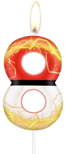 Cartoon 8 Birthday Candle, Anime Number 8 Candles for Cake, Girls Boys 8th Birthday Decoration, Anime Themed Party Decoration, Sparkle Candle Cake Toppers for Girls Boys Birthday Party Decorations