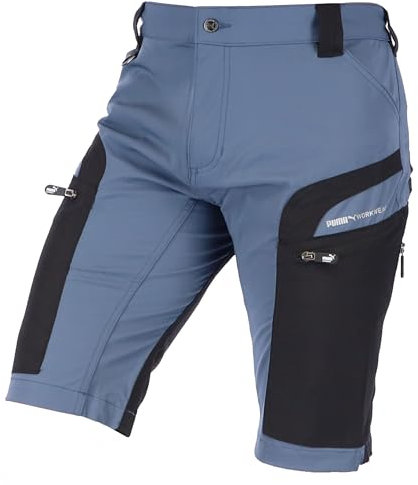 PUMA Workwear Pro-One Cargo Shorts Herren Sommer Arbeitshosen Männer Kurze Hosen Bermuda Shorts Outdoor Hosen Wanderhose leichte Trekkinghose mit 4-Wege Stretch - Sky Blue in L