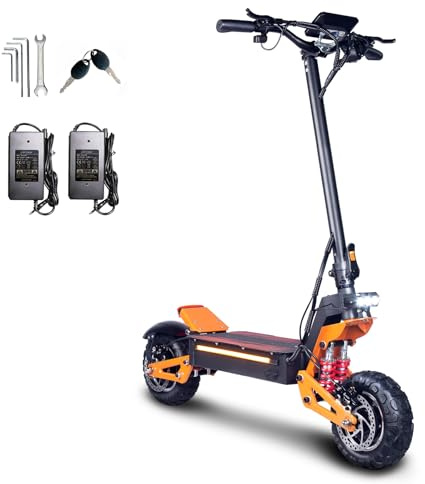 HWWH D5 Scooter Elettrico Adulti Senza Patente Monopattino Elettrici Pieghevole Velocità massima 10 Pollici Motore Batteria al Litio 48V16AH con una durata della batteria di 60 KM