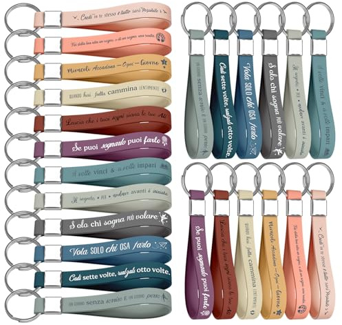Xingch Portachiavi motivazionale, regalo di ringraziamento, portachiavi in ​​silicone, può essere utilizzato per incoraggiare dipendenti, colleghi, adolescenti, insegnanti, colorato (12)