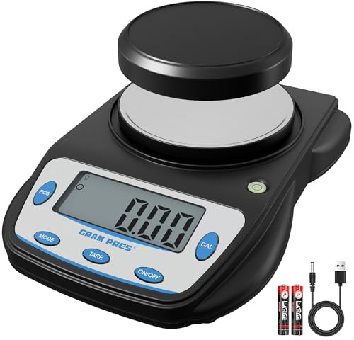 GRAM PRES Balance de laboratoire numérique - 600 g x 0,01 g - Précision électronique - Balance analytique scientifique - Pour bijoux, poudre, pièces de monnaie, etc.