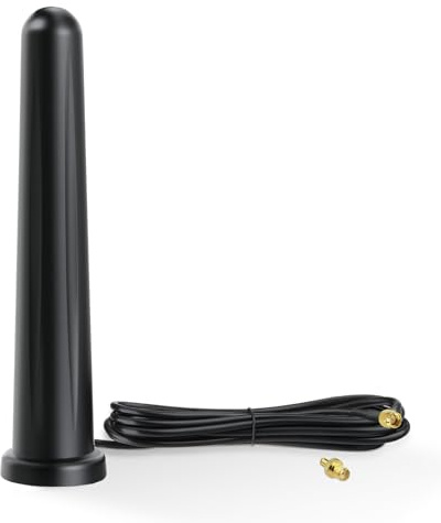 Eightwood 4G LTE Antena SMA 6dBi Magnética Antena Omnidireccional Antena | con Adaptador TS9 + Cable de Antena 3M para Cámara Salvaje 4G LTE Router Módem Cámara GSM Hotspot etc