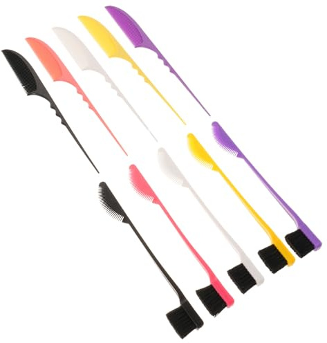 HAMPPLIES 5paia Pettini Coda di Topo e Spazzole per Styling dei Capelli Sopracciglia Kit di Pettini per Styling Doppio Lato e Spazzole per Cotonatura dei Capelli Sopracciglia