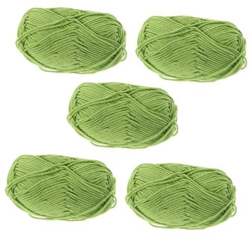 Uonlytech 5 Rollen Baumwollgarn zum Stricken Häkeln Weiches Hautfreundliches Selbstgemacht Handstrickgarn Farbenfrohes Dickes Garn für Kleidung Accessoires Kinderdecken