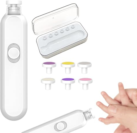 Limette Unghie Elettrica Automatica | Limetta Automatica Silenziosa con Luce LED,Lima per Unghie Elettrica per Bambini con 6 Teste di Levigatura - Per Casa Viaggio Camera da Soggiorno Asilo