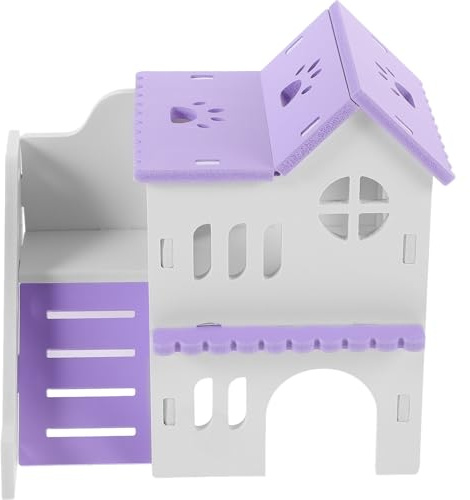 MINAOLULUS Kleines Hamsterversteck aus Robustem PVC Meerschweinchenhaus mit Rampe Mehrkammer Tierhütte für Igel und Kleine Kleintiere