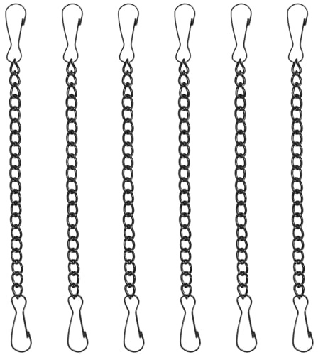 LIFKICH 6pcs Black Picture Hanging Chain Heavy Duty Iron Chains for Hanging Signs and Door Signs with Easy Installation and Sleek Design for Versatile Applications