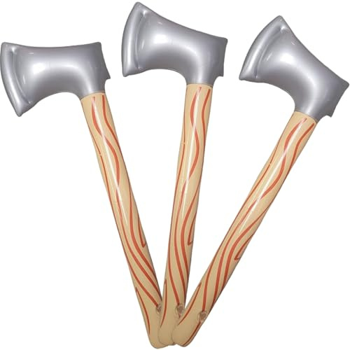 Yeaxxsqy Hache Gonflable 3 pièces de 23 Pouces, Jouets gonflables réalistes en PVC étanches avec Valve, Accessoires d'halloween légers à Main pour Cospaly, Cadeaux de fête, Accessoires