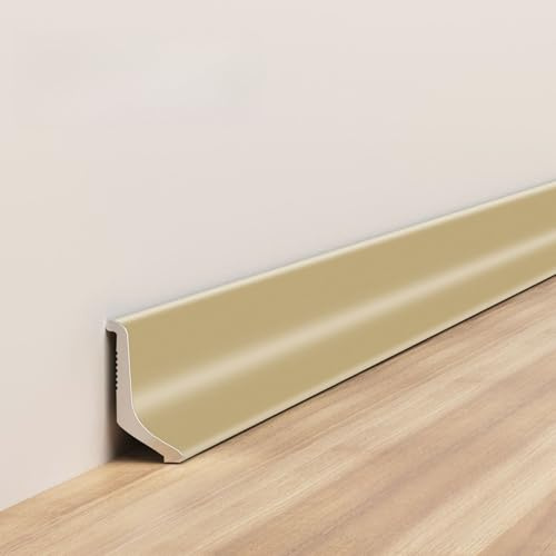 Coayuou Profilé De Finition en Aluminium Baguette De Recouvrement/Plinthe De Finition Et Protection D’Angle Murale, 100 Cm* 2 Pièces pour Toutes Les Pièces, Salon Et Bureau(Champagne)