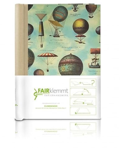 FAIRklemmt Klemmbinder Montgolfière Naturleinen, A4, Schwarz