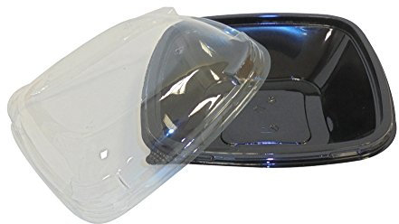 Unidades 35 ensaladera Nera (CC 600) + tapa transparente Plato Hondo Para Macedonie y ensalada de llevar