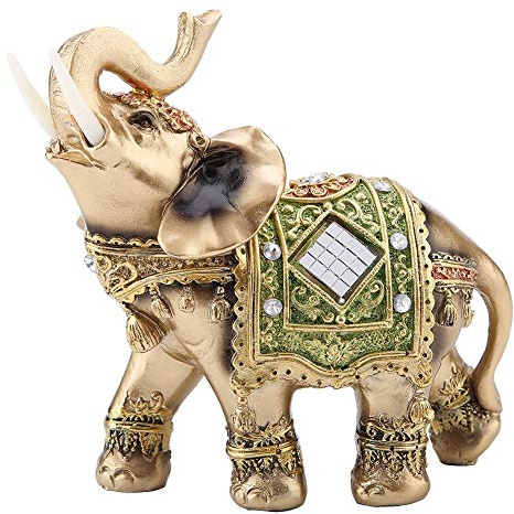 Hakeeta Estatua de Elefante, Perfecto para Regalo para Decoración de Tienda Hogar, Elefante Tailandés, Elefante de Feng Shui, para Decoración de la Recepción, Decoración de Buena Suerte, 3 Tamaños(S)