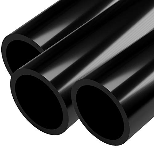 FORMUFIT PVC Pipe, 1-1/2 Size, (1.900 Actual OD) Sch 40 Furniture Grade, Black (40L x 3-Pack) DIY Structural for Greenhouse, Garden, Dog Agility and Maker Projects - P112FGP-BK-40x3