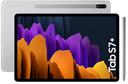 Samsung Galaxy Tab S7+ - Tablet de 12.4 QHD (Wifi, Procesador Qualcomm Snapdragon 865 Plus, RAM de 6GB, Almacenamiento de 256 GB, Android 10, S Pen incluido) - Color Plata [Versión española]