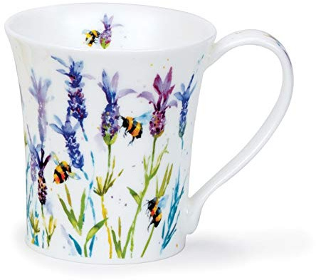 Dunoon JU-BUSB-LA Kaffeebecher aus feinem Porzellan, Motiv: Bienen, Jura-Form, 0,2 l