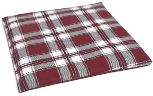 Cojín de semillas de uva, 24 x 24 cm, franela a cuadros, pequeño cojín de granos como cojín térmico y compresa fría